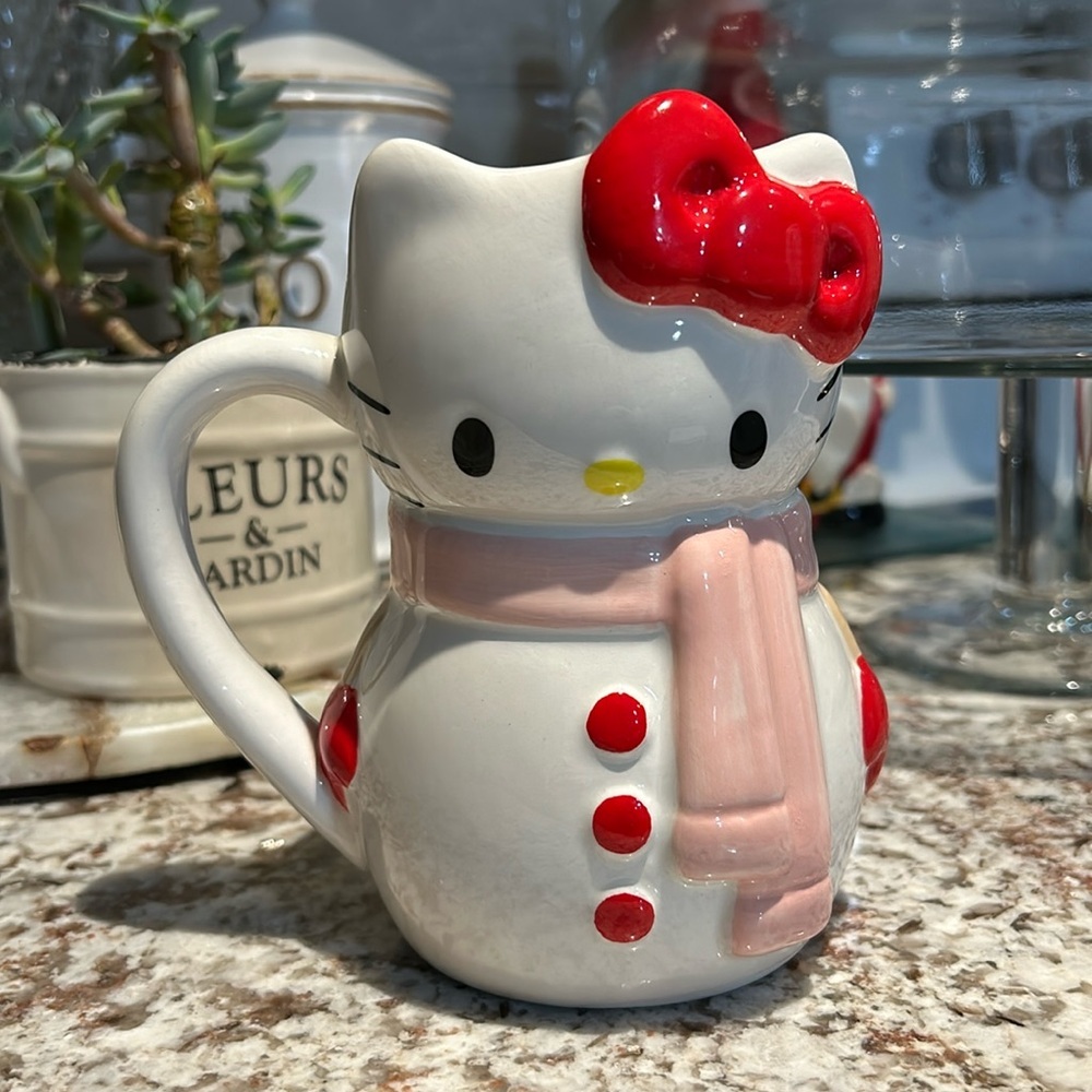Hello kitty Christmas snowman mug